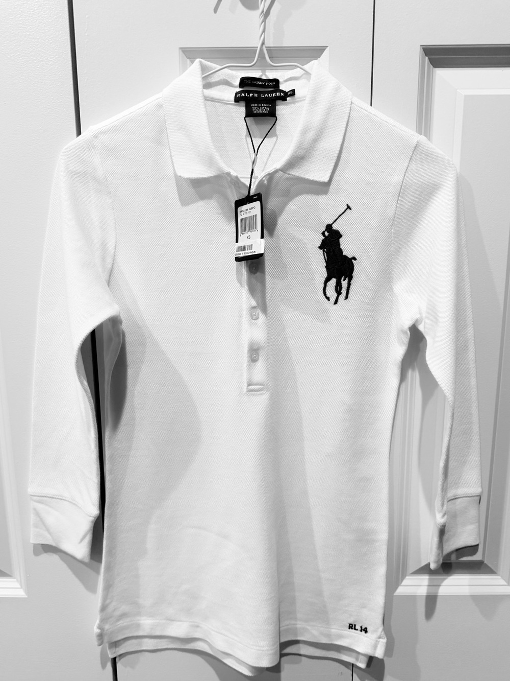 RALPH LAUREN "SKINNY" WHITE POLO - EXTRA SMALL - TAGS ON - Picture 8 of 8